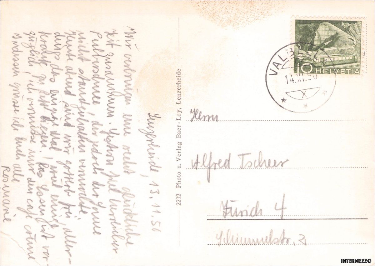 Cartoline postali: Valbella GR // 1950 Casa Casoja Winter // Lenzerheide – Usato da Basel venduto da intermezzo12 1