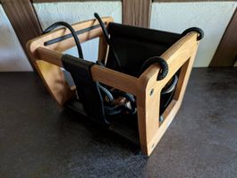 Lillagunga Babyschaukel  Eiche / schwarzes Leder
