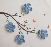 4 Stk Blumen gehäkelt, fleurs crochet, fiori uncinetto 739 B