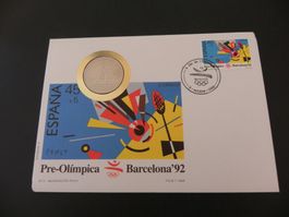 Münzbrief Kambodscha 4 Riels 1991 - Olympia Barcelona 1992
