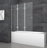 Badewannen-Faltwand 3-tlg. - 120 x 140 cm