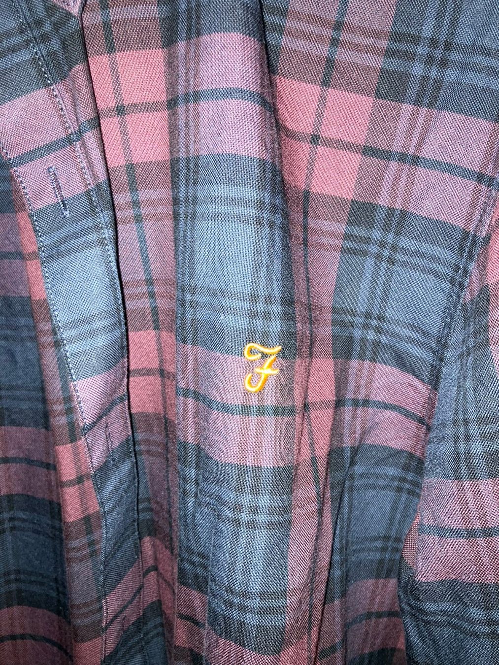 Camicie: Farah Hemd blau rot kariert - L – Usato da Winkel venduto da Studi66 1
