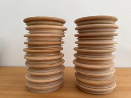 20x Holzdeckel (Buche) für Weck-Gläser Rundrand 100