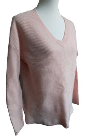 s.Masse Gr. 42 SHE Rippstrick Pulli rosa Merino +10%Kaschmir