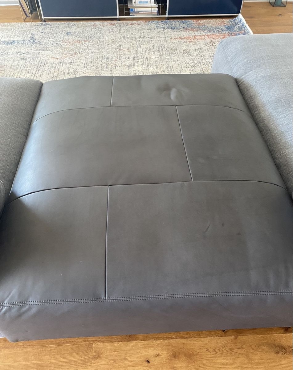 Sgabelli: Pouf Leder Unique Grey – Usato da Horgen venduto da NaiomiSD 1