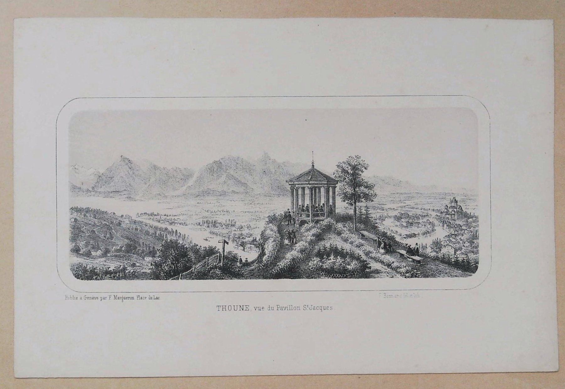 Stiche: Thun  Panorama Lithographie – Gebraucht aus Rafz von Helvet32