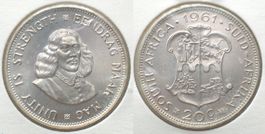SÜDAFRIKA 20 Cents 1961 Silber Proof PP