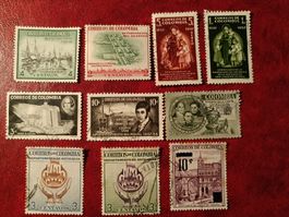 10 Briefmarken Kolumbien, diverse Jahrgänge guter Zustand
