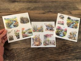 Sticker Aufkleber Scrapbook Natur Garten Frühling Blumen