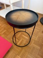 Beistelltisch rund schwarz Holz Metall gebraucht