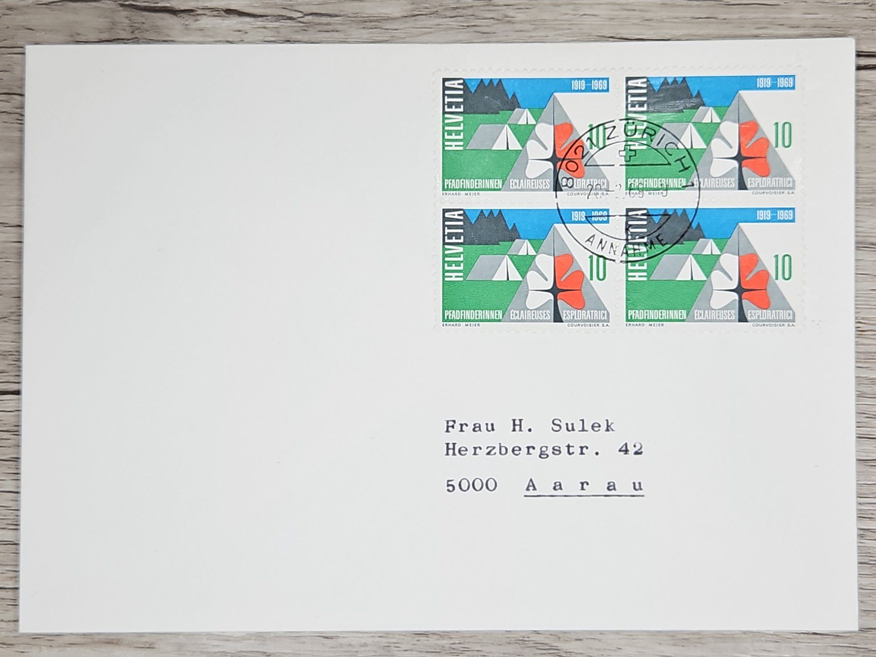 Tutti i francobolli: CL02 Enveloppe + Timbre Suisse 1969 – Usato da Cousset venduto da Patrick_Collections