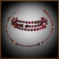 2in1 Zierliche Granat-Halskette Wickelarmband Unikat Emarra