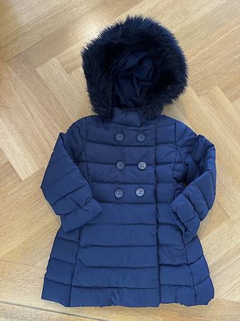 Benetton Mädchen Wintermantel Gr. 100 / 3-4 Jahre dunkelblau