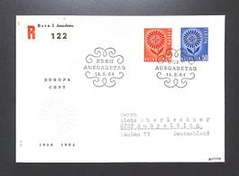 1964 FDC ZNr. 410.411 EUROPA Illustriert Einschreiben