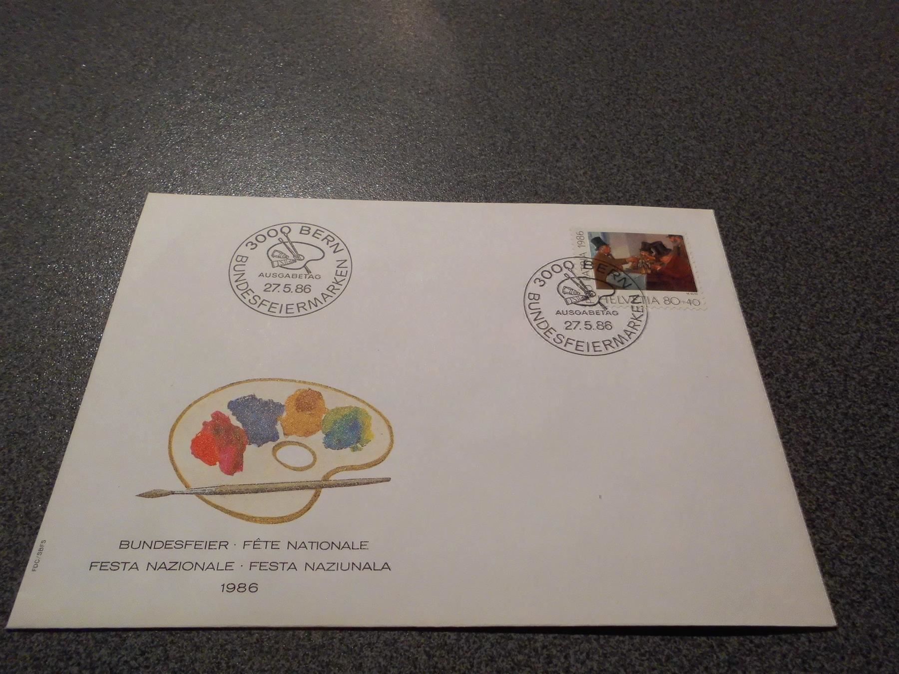 Alle Briefmarken: Briefmarke Bundesfeier 1986, 0.80 – Gebraucht aus Zürich von abraxas1291