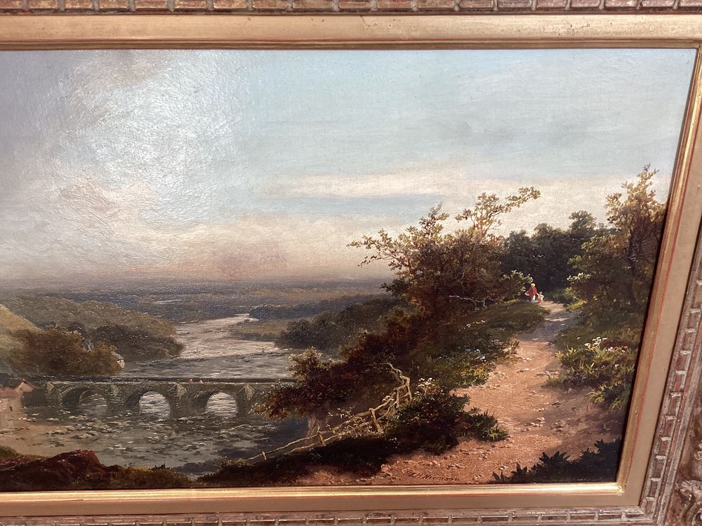 TABLEAU HUILE SUR toile paysage sous bois Barbizon Signé Lebrun époque