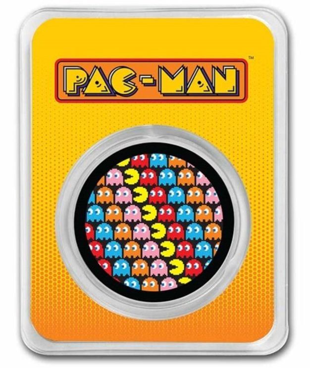 1 OZ Silbermünze PAC-MAN in Farbe OVP .999 Silver (Neu und ...