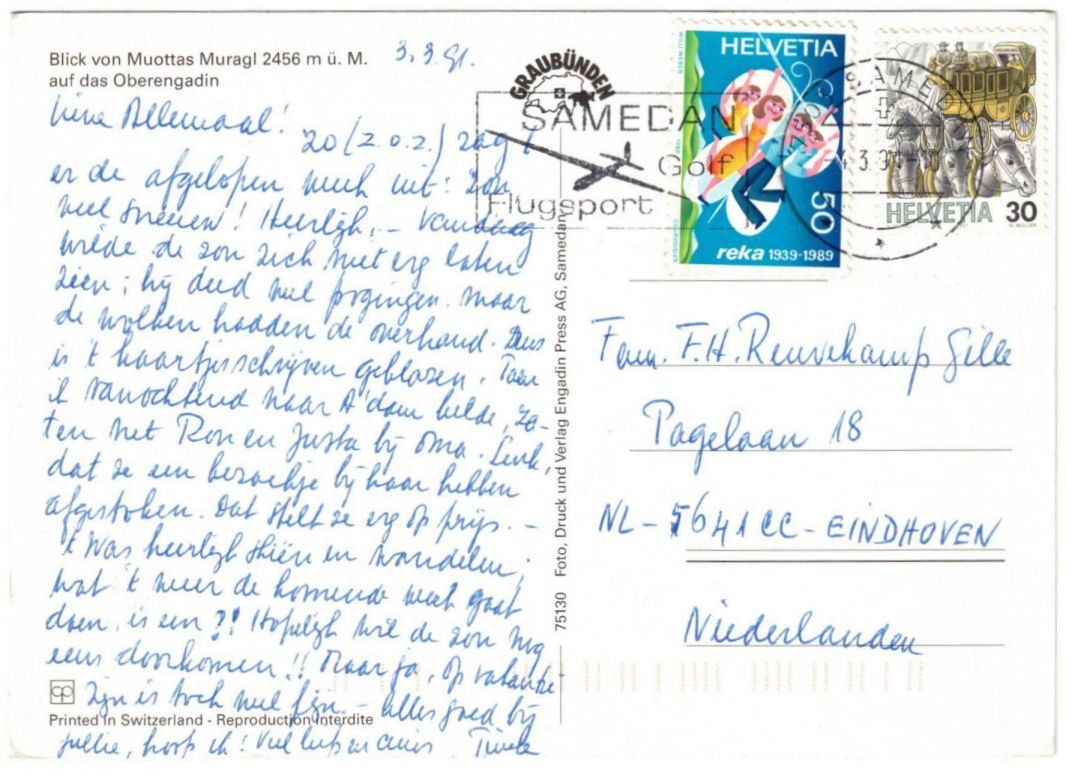 Cartoline postali: St. Moritz - Standseilbahn Muottas Muragl mit Skilift – Usato da Binningen venduto da Mountainrider 1