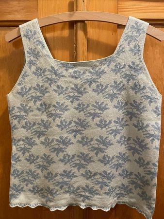 Superbe top OLEANA gris clair en laine et soie, Gr. M/S