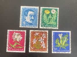 Pro Juventute 1960: Serie mit Ersttag Vollstempel