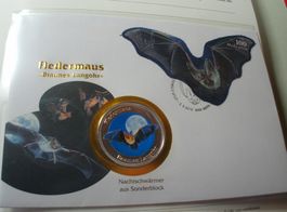 Medaillenbrief 2012, Fledermaus, mit Blockausschnitt