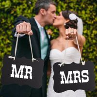 NEUER Banner schwarz MR & MRS / 24 x 14 cm - 202311