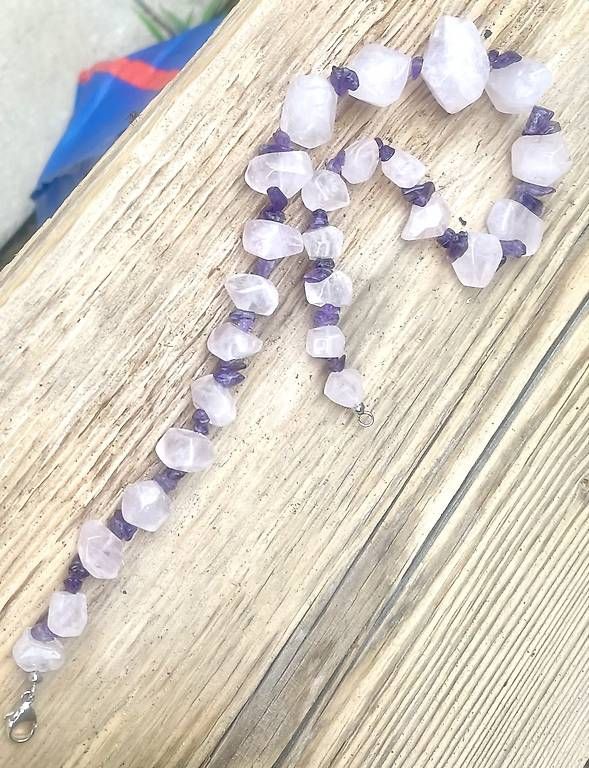 Catenine: Rosenquarz & Amethyst Kette – Usato da Rümlang venduto da ane_y72d 3