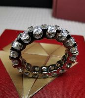 Bague argent avec diamants de moissanite de 3,96 ct certifié
