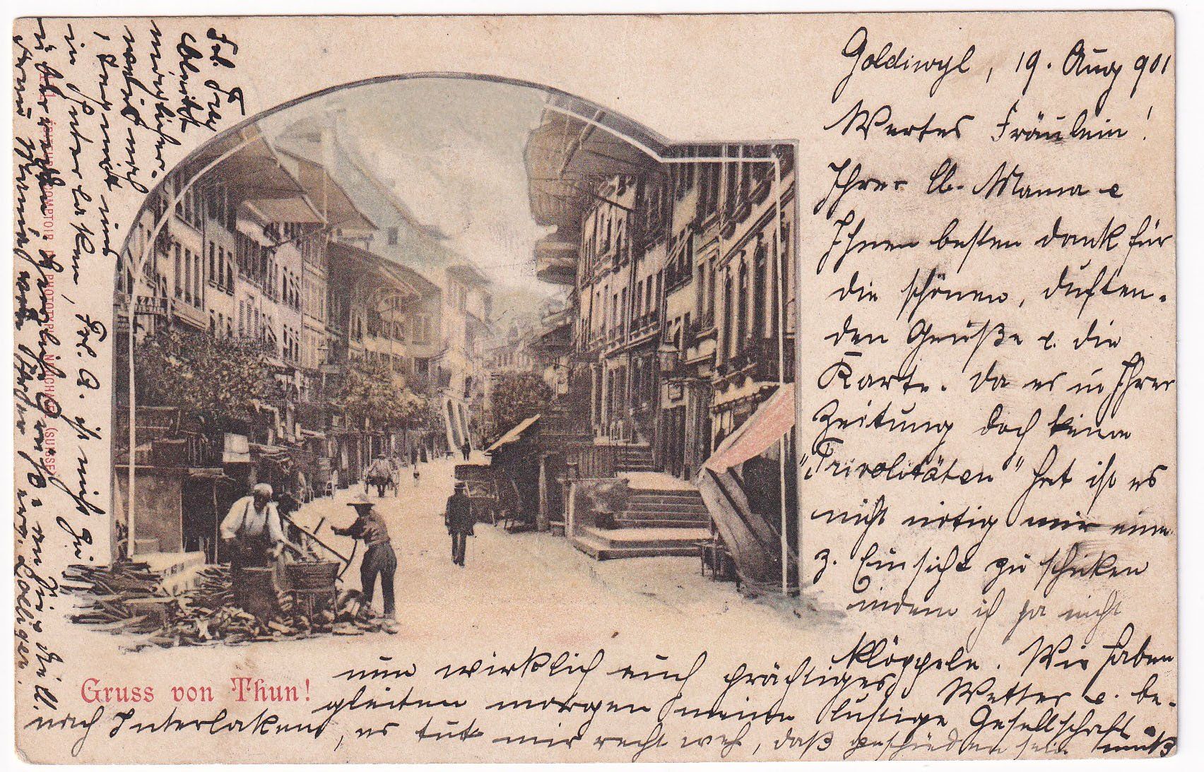 Ansichtskarten: Gruss von Thun !  1901 – Gebraucht aus Cormoret von Pascalll2001