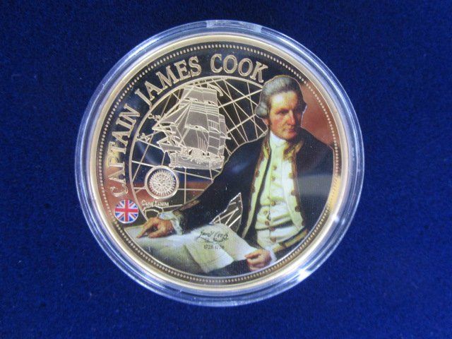 Médailles: Captain James Cook - 40 mm - vergoldet - PP – Neuf avec emballage d'origine à Luzern par Horoskop1