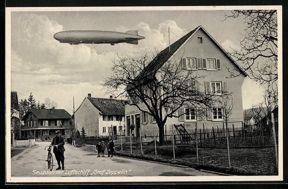 Cartoline postali: Seuzach, Luftschiff Graf Zeppelin über  – Usato da Berlin venduto da bartko-reher