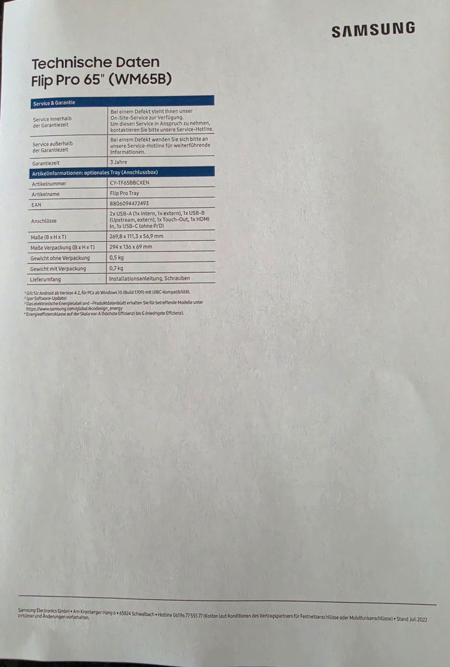 Samsung Monitor: Samsung Flip 4 Pro WM65B – Usato da Lengnau BE venduto da MF2543 7