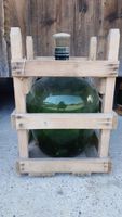 Glasballon 25Liter in Holzkiste mit Zapfhahn gebraucht