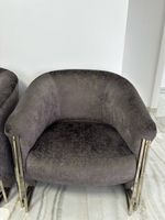 Fauteuil design gris pieds métal lot de 2 49