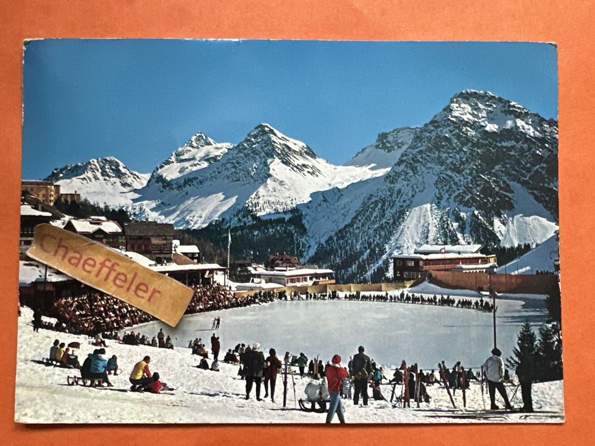Ansichtskarten: 1960 Inner-Arosa, Eisbahn – Gebraucht aus Zürich von Chaeffeler