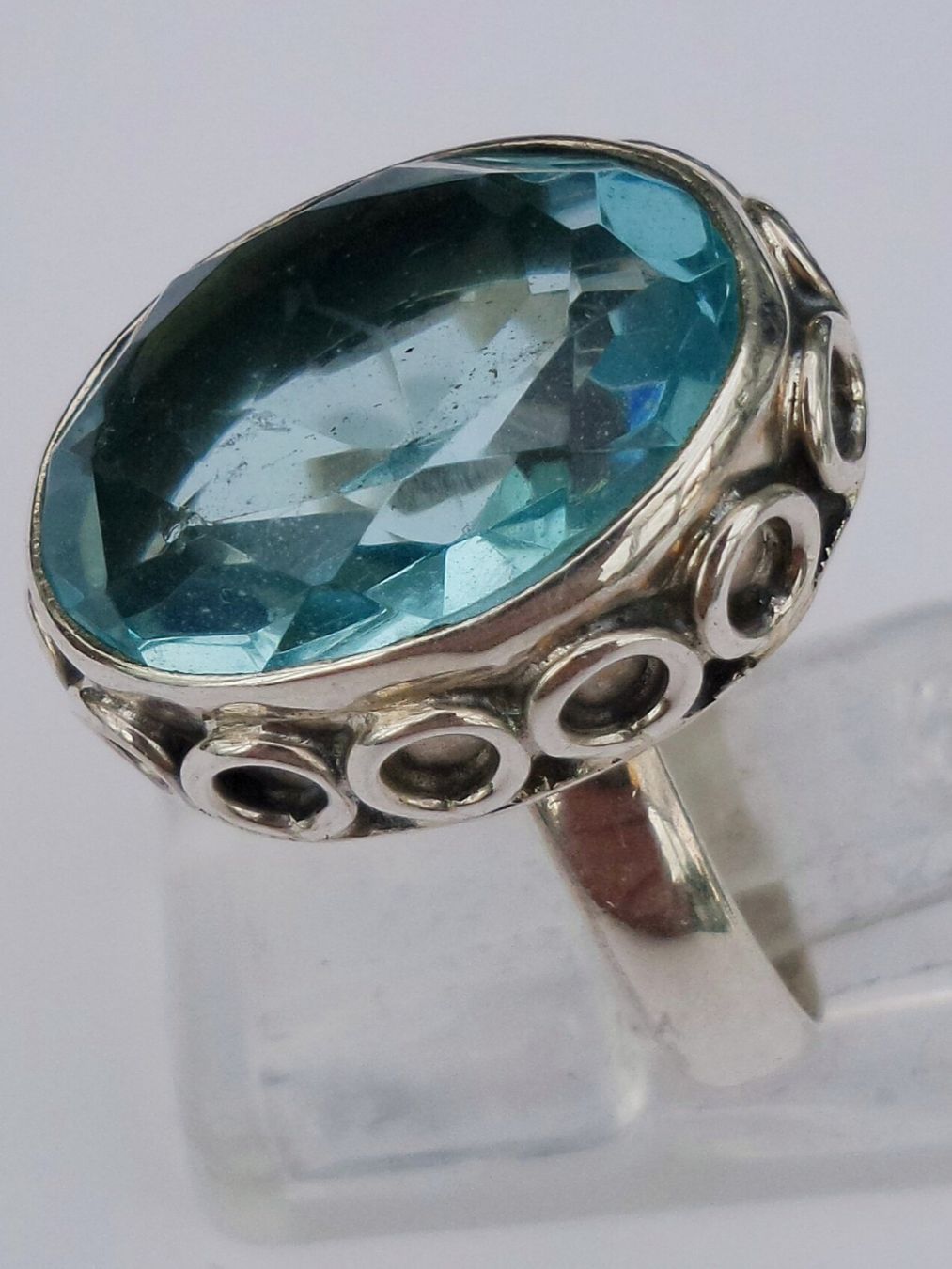 Anelli: Silber Fingerring mit Blau Topas – Nuovo (secondo la descrizione) da Zürich venduto da Benedikt21 4