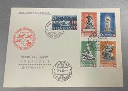 1940 Sonderluftpost Nationalspende mit Feldpost 25
