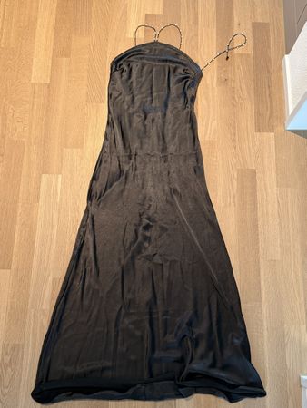 Last chance - Black long dress with pearl straps size S