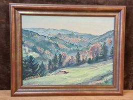 Gemälde Landschaft signiert Emil Heinz Öl auf Leinwand