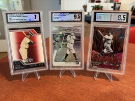 3 MLB Karten - Yogi Berra&Babe Ruth - 3x U.Treasure Grading