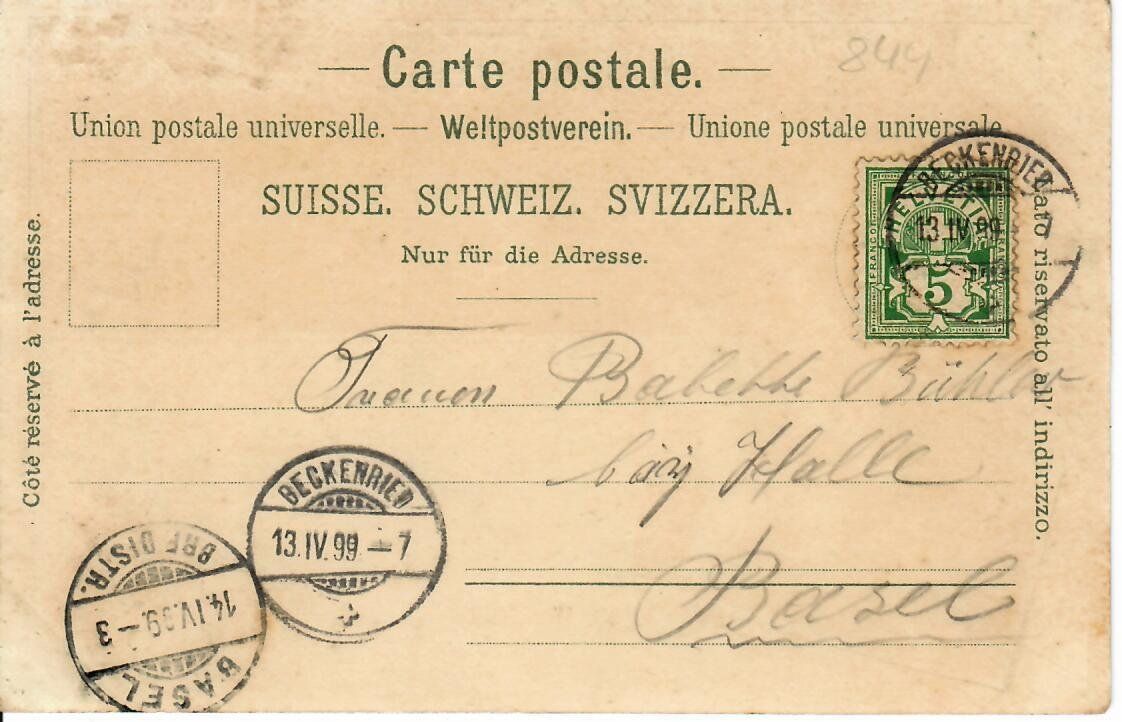 Cartoline postali: Gruss aus Beckenried  1899 – Usato da Hochdorf venduto da Ziegel-16 1