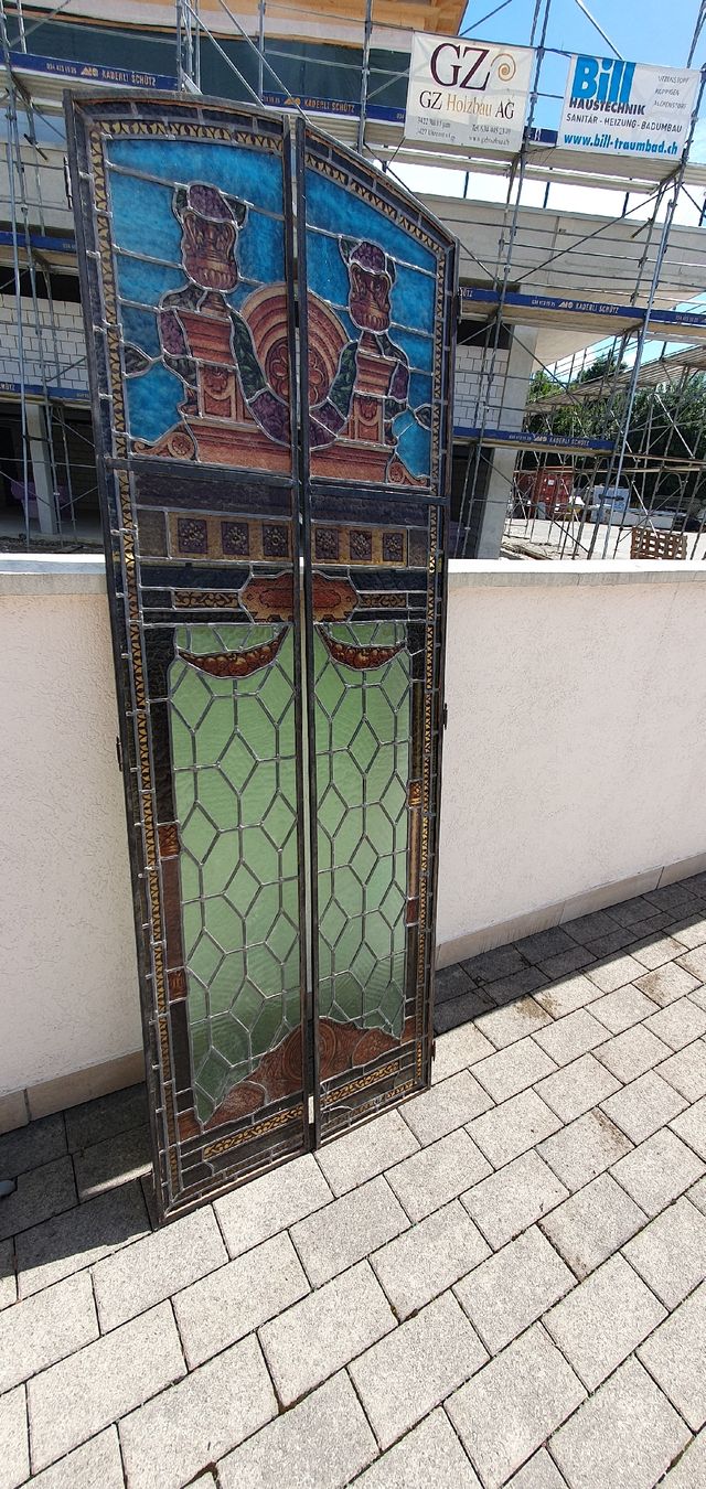 Fenster: Jugendstil Fenster, Bleiglasfenster, Antik, Zwei Stück – Gebraucht aus Utzenstorf von Filetto