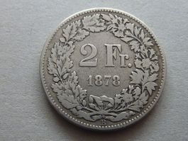 2 Fr.  1878  -  ungereinigt  -