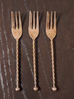 Set Vintage Dessertgabeln, versilbert, gedreht, 3 Stk.
