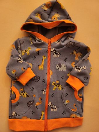 Kaputzenjacke Gr. 62 für Jungs blau/orange, neu, Alpenflece