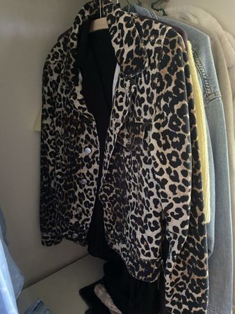 Jeansjacke Leo-Print Ganni Grösse 38 guter Zustand