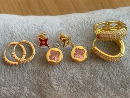 Luxus Elegante Ohrstecker Ohrschmuck  Farbe: Gold Zirkonia