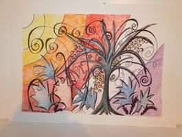 Neue Fundschätze Kunst Zeichnung Denise Fontaine  signiert