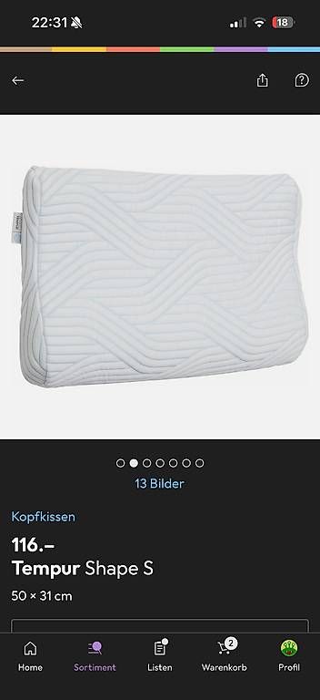 Coussins: Tempur Shape S – D'occasion à Zürich par Ottikarotti 3
