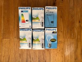 6 x Philips Glühbirnen Neu // alter Lagerbestand